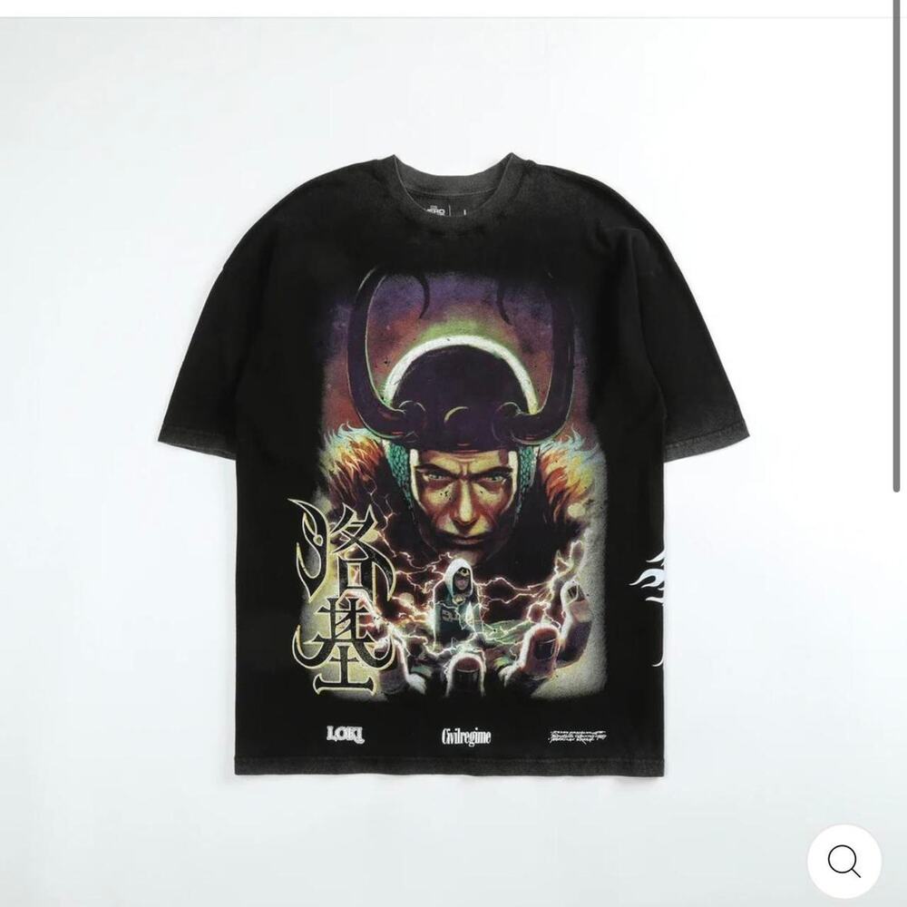 Loki x Civil Regime x Soldout Limited Oversized Tee Shirt Black Size M